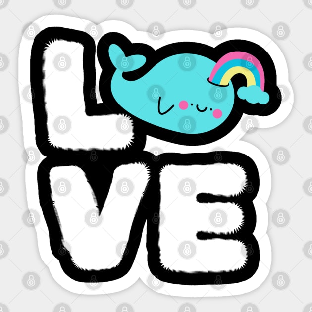 Love Rainbow Whale Sticker by The WYLD Tribe